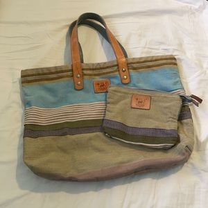 SOLD Will Leather Canvas Everyday Tote & Pouch